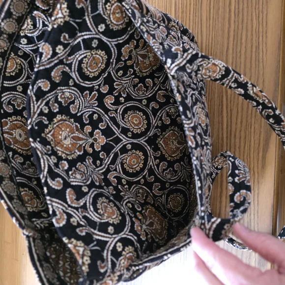 Vera Bradley Gold and Black Floral Tote Bag - Picture 4 of 5